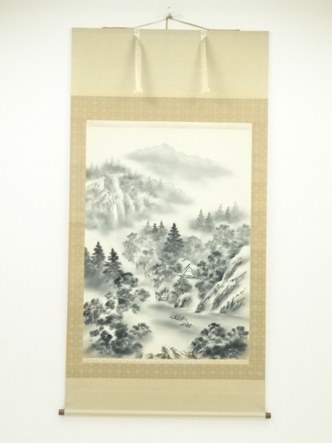JAPANESE HANGING SCROLL / HAND PAINTED / LANDSCAPE